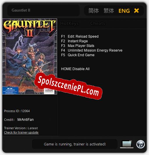 Treinador liberado para Gauntlet II [v1.0.9]