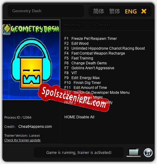 Geometry Dash: Trainer +14 [v1.1]