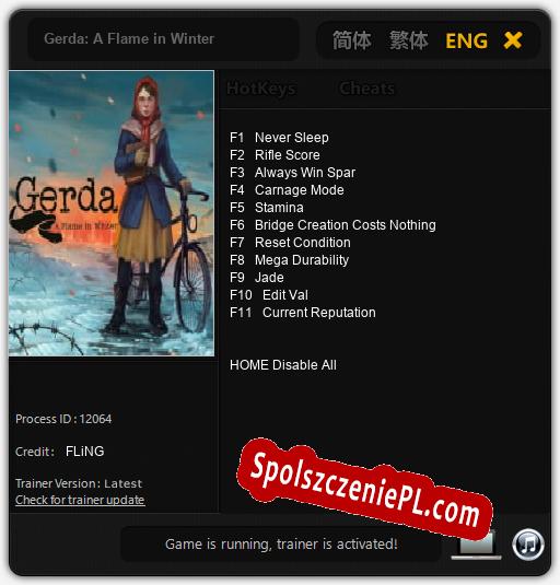 Gerda: A Flame in Winter: Treinador (V1.0.77)