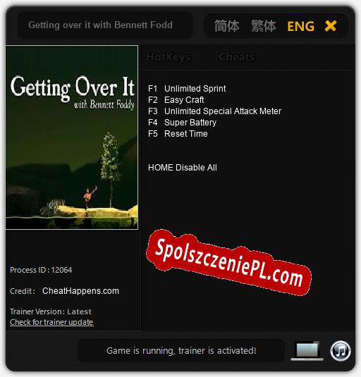 Getting over it with Bennett Foddy: Treinador (V1.0.98)