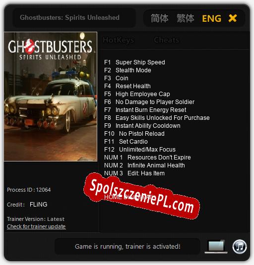 Treinador liberado para Ghostbusters: Spirits Unleashed [v1.0.1]