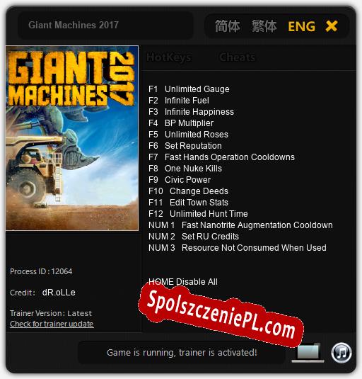 Giant Machines 2017: Cheats, Trainer +15 [dR.oLLe]