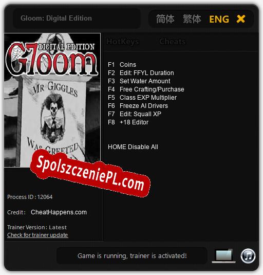 Gloom: Digital Edition: Cheats, Trainer +8 [CheatHappens.com]