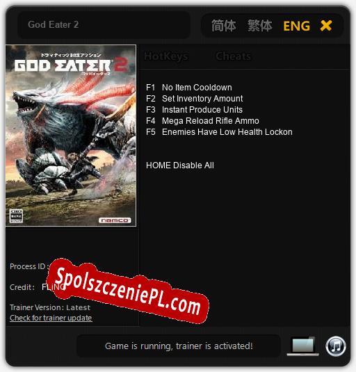 God Eater 2: Cheats, Trainer +5 [FLiNG]