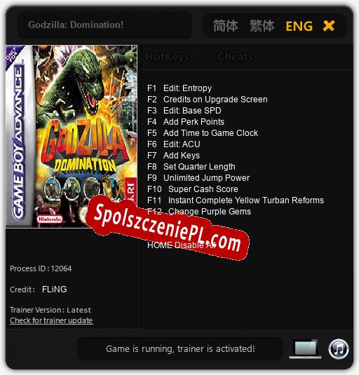 Treinador liberado para Godzilla: Domination! [v1.0.4]