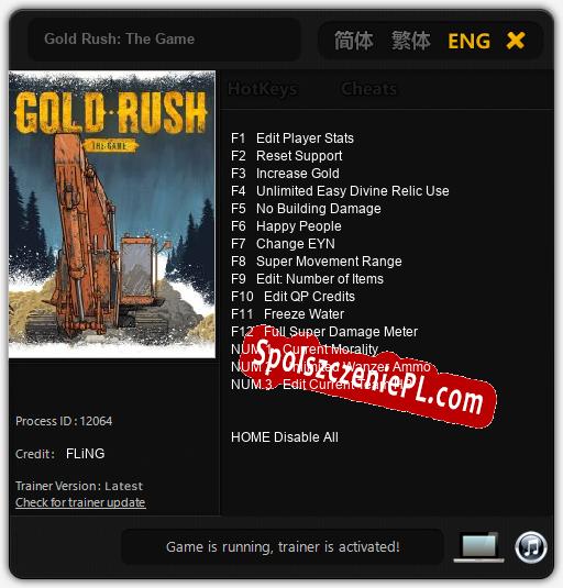 Treinador liberado para Gold Rush: The Game [v1.0.7]