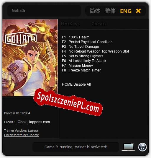 Goliath: Cheats, Trainer +8 [CheatHappens.com]