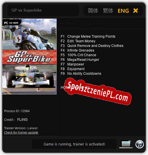 GP vs Superbike: Cheats, Trainer +9 [FLiNG]