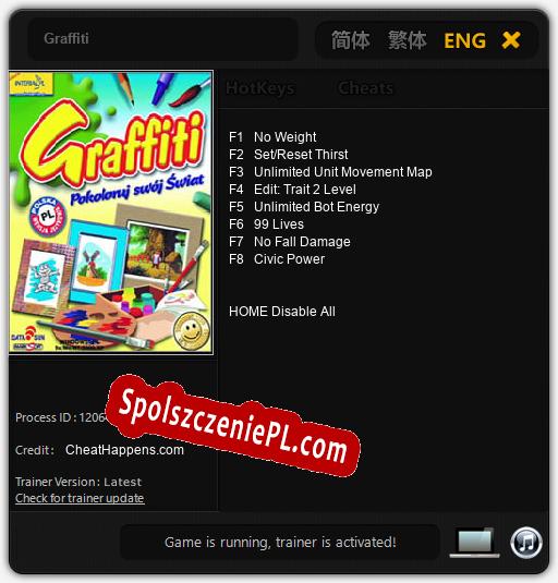 Graffiti: Cheats, Trainer +8 [CheatHappens.com]