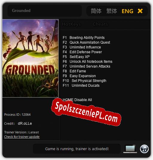 Grounded: Trainer +11 [v1.8]