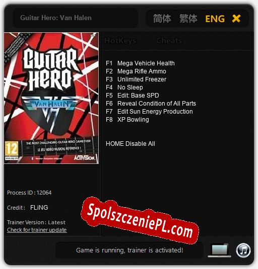 Guitar Hero: Van Halen: Trainer +8 [v1.4]