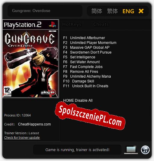 Gungrave: Overdose: Cheats, Trainer +11 [CheatHappens.com]