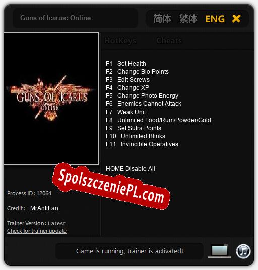 Guns of Icarus: Online: Cheats, Trainer +11 [MrAntiFan]