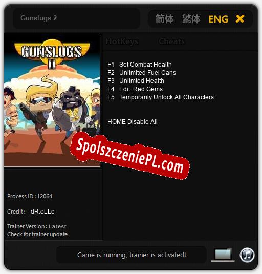 Treinador liberado para Gunslugs 2 [v1.0.2]