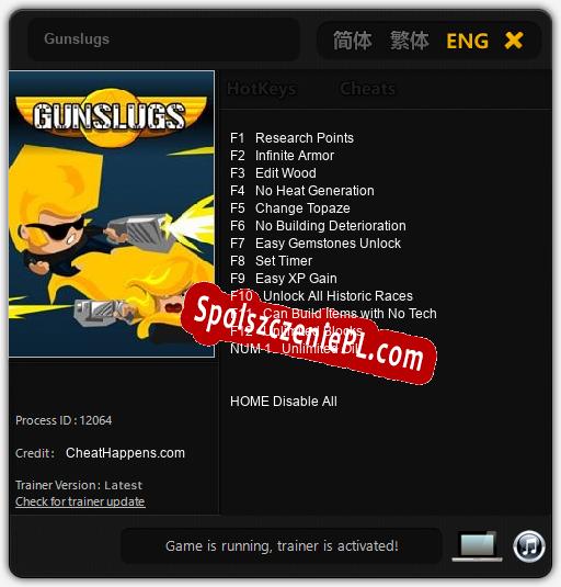 Gunslugs: Trainer +13 [v1.6]