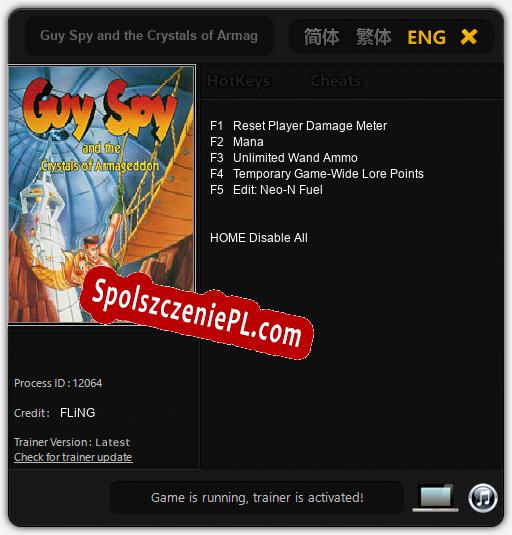 Treinador liberado para Guy Spy and the Crystals of Armageddon [v1.0.7]