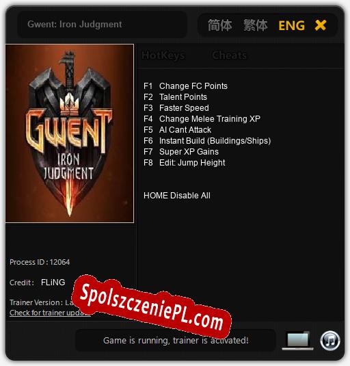 Gwent: Iron Judgment: Trainer +8 [v1.5]