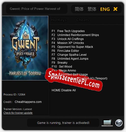 Gwent: Price of Power Harvest of Sorrow: Cheats, Trainer +13 [CheatHappens.com]