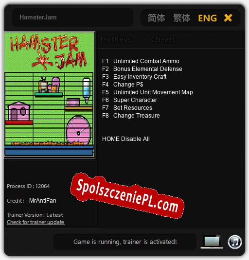 Treinador liberado para HamsterJam [v1.0.4]