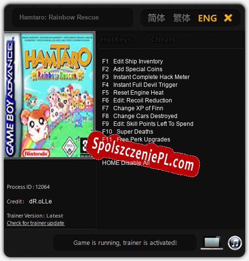 Hamtaro: Rainbow Rescue: Trainer +11 [v1.5]