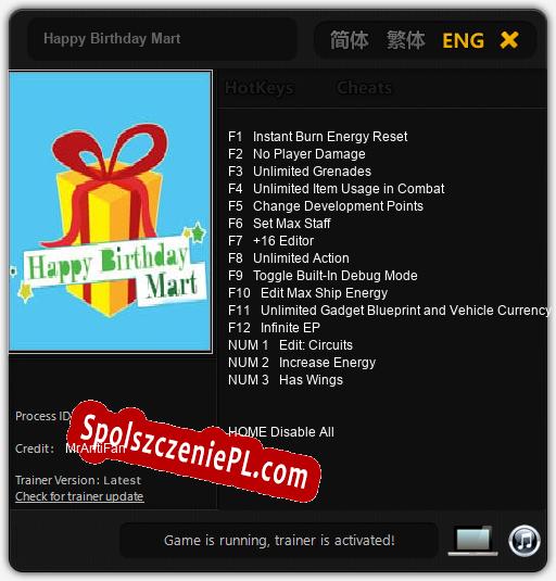 Happy Birthday Mart: Treinador (V1.0.30)