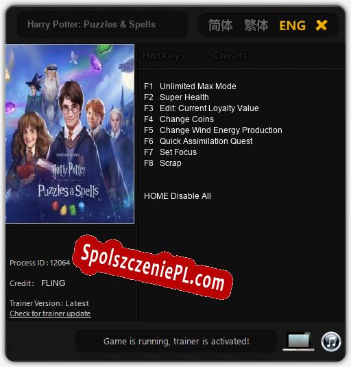 Harry Potter: Puzzles & Spells: Cheats, Trainer +8 [FLiNG]