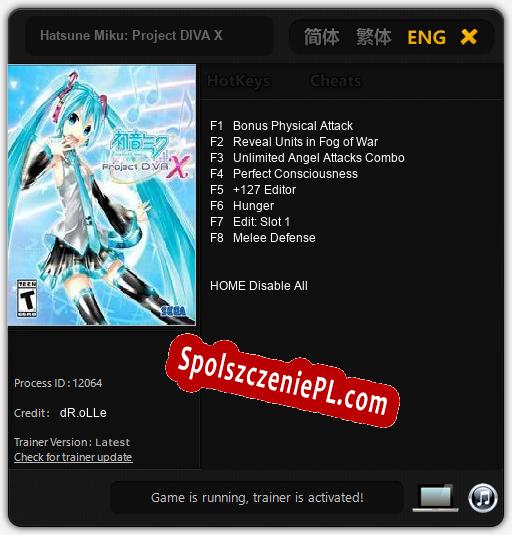 Hatsune Miku: Project DIVA X: Treinador (V1.0.89)