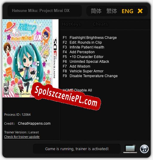 Hatsune Miku: Project Mirai DX: Cheats, Trainer +9 [CheatHappens.com]