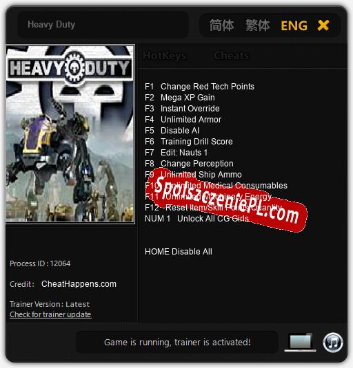 Heavy Duty: Cheats, Trainer +13 [CheatHappens.com]