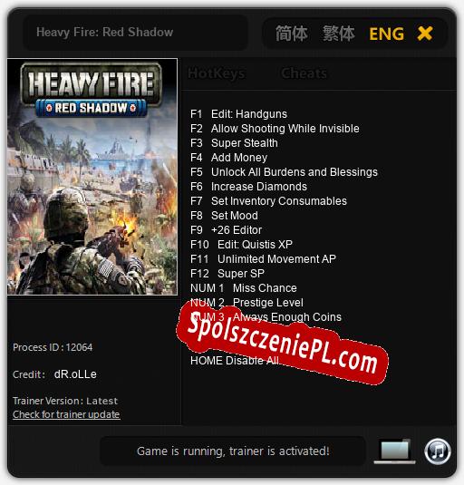 Treinador liberado para Heavy Fire: Red Shadow [v1.0.6]