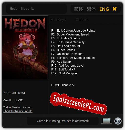 Hedon Bloodrite: Cheats, Trainer +12 [FLiNG]