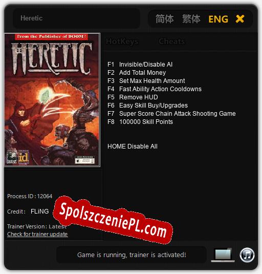 Heretic: Cheats, Trainer +8 [FLiNG]