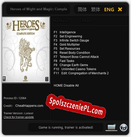 Heroes of Might and Magic: Complete Edition: Treinador (V1.0.14)