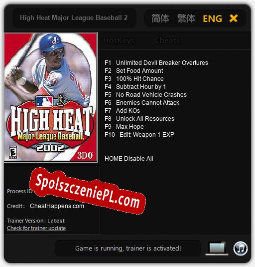 Treinador liberado para High Heat Major League Baseball 2002 [v1.0.4]