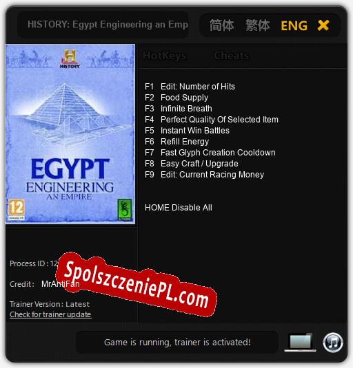 HISTORY: Egypt Engineering an Empire: Cheats, Trainer +9 [MrAntiFan]