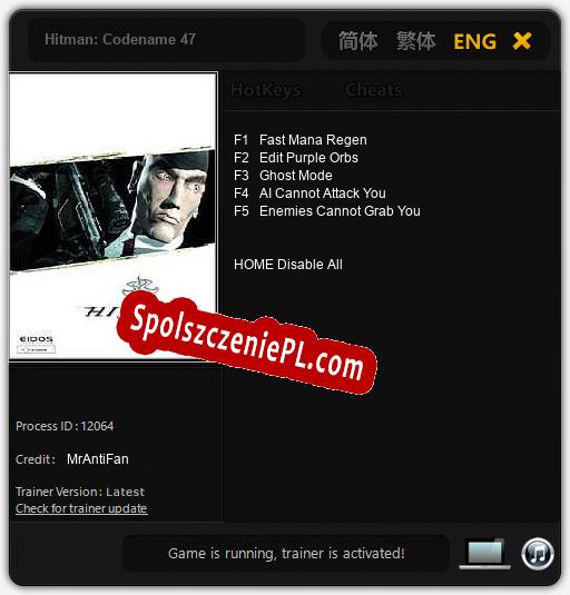 Hitman: Codename 47: Trainer +5 [v1.2]