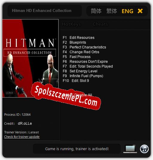 Hitman HD Enhanced Collection: Treinador (V1.0.13)