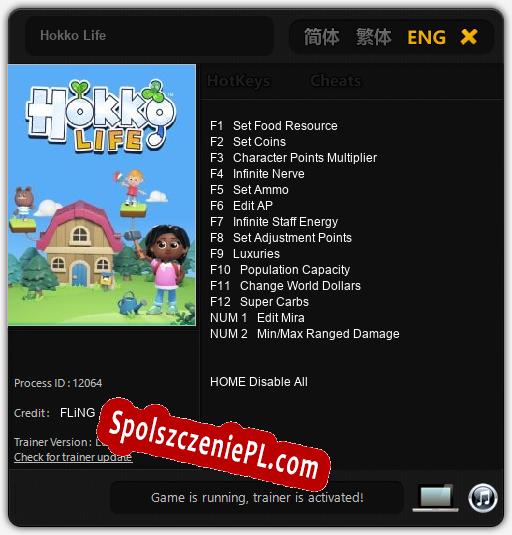 Treinador liberado para Hokko Life [v1.0.7]