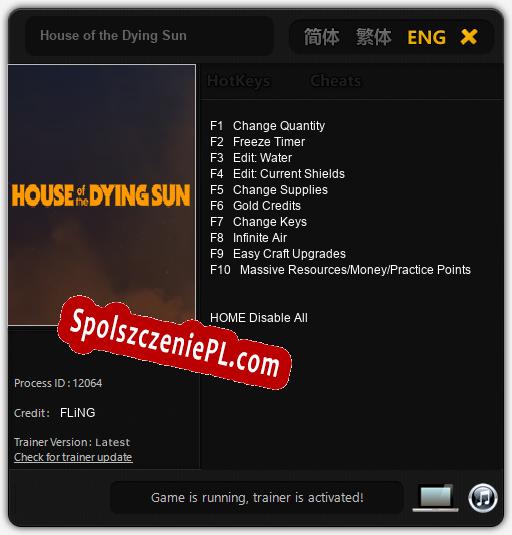 House of the Dying Sun: Cheats, Trainer +10 [FLiNG]