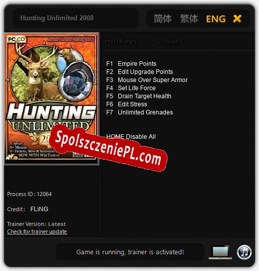 Hunting Unlimited 2008: Trainer +7 [v1.3]