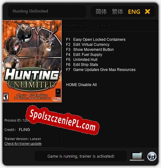 Treinador liberado para Hunting Unlimited [v1.0.7]