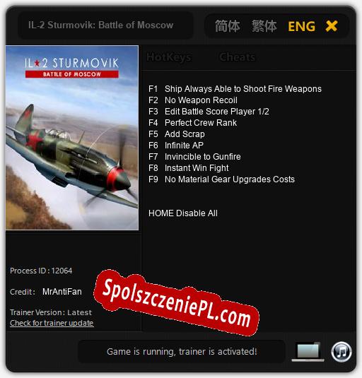 IL-2 Sturmovik: Battle of Moscow: Treinador (V1.0.86)