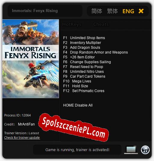 Treinador liberado para Immortals: Fenyx Rising [v1.0.1]