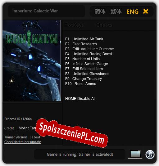 Imperium: Galactic War: Cheats, Trainer +10 [MrAntiFan]