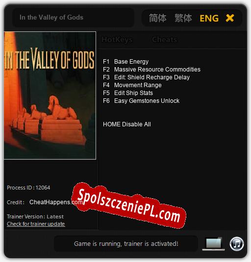 In the Valley of Gods: Cheats, Trainer +6 [CheatHappens.com]