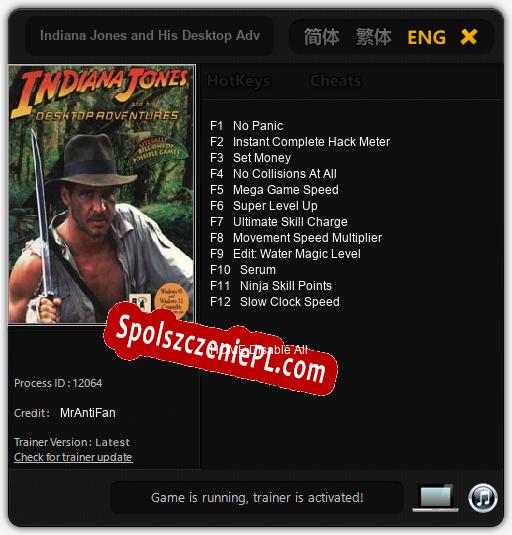 Indiana Jones and His Desktop Adventures: Treinador (V1.0.90)