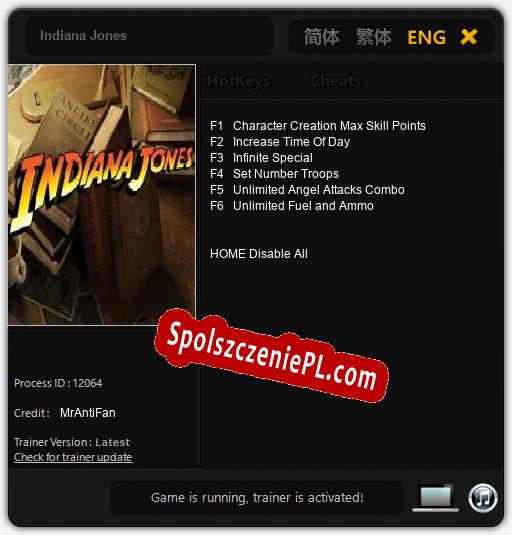 Indiana Jones: Cheats, Trainer +6 [MrAntiFan]