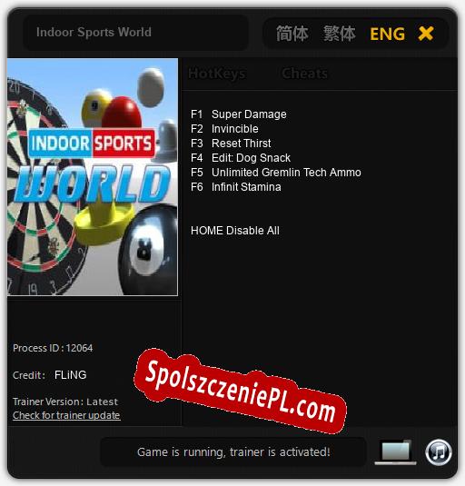 Indoor Sports World: Cheats, Trainer +6 [FLiNG]