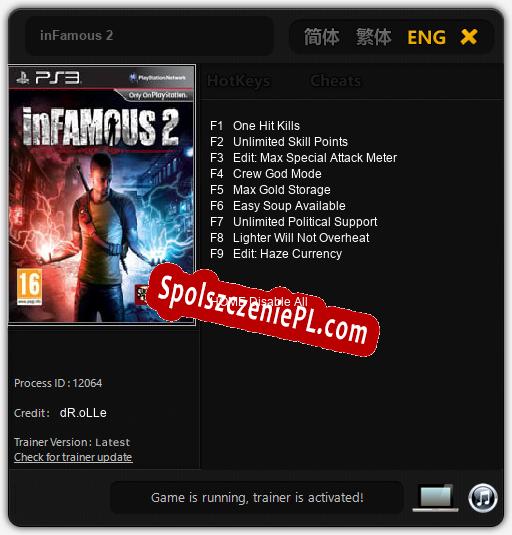 inFamous 2: Trainer +9 [v1.8]