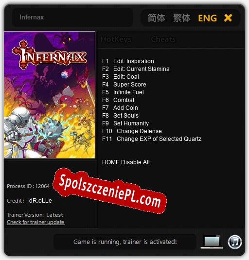 Infernax: Cheats, Trainer +11 [dR.oLLe]